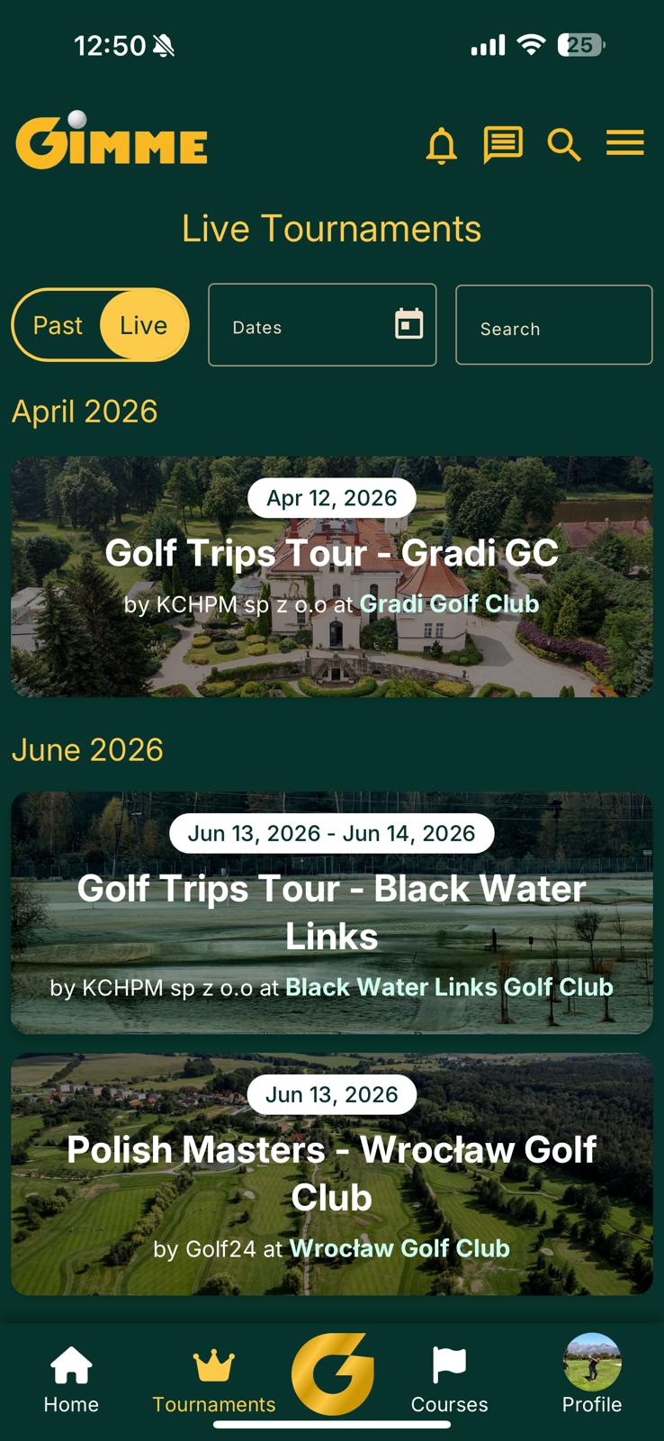 Tournaments in Gimme